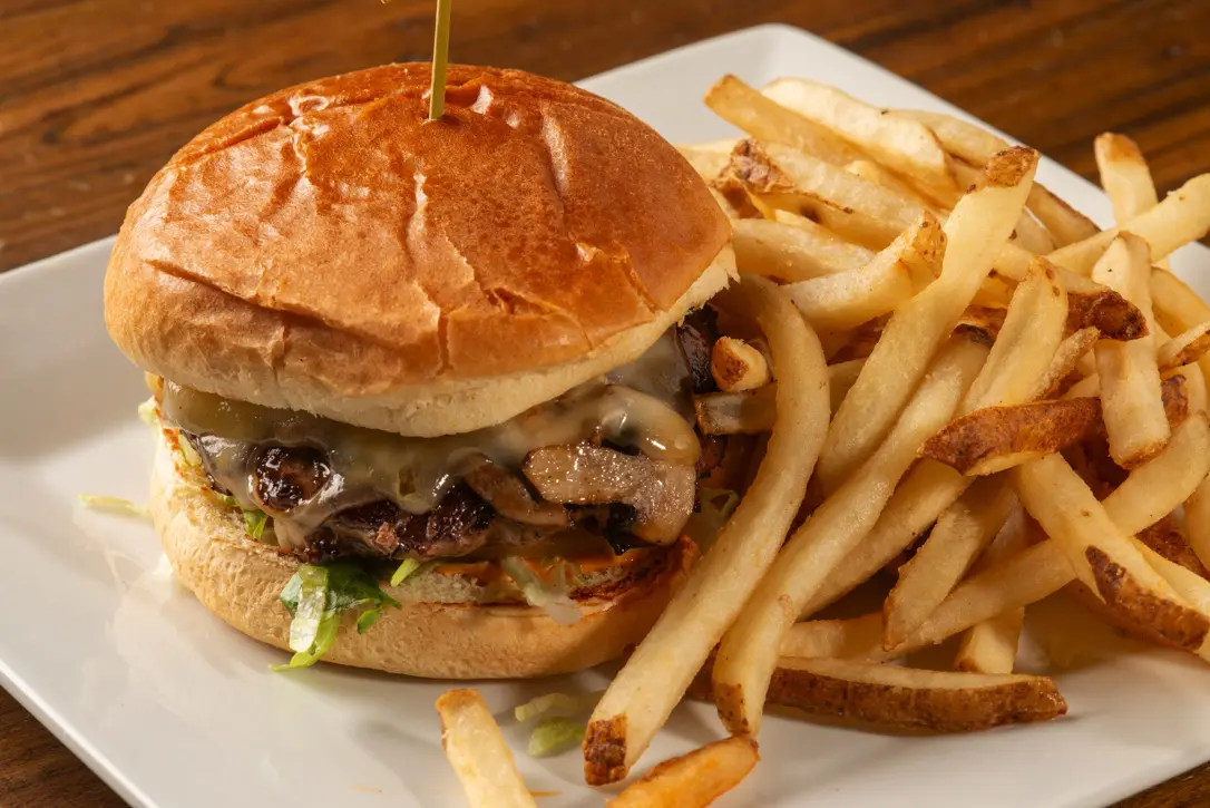 mushroom swiss burger